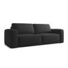 3-SITZER SOFA mit Schlaffunktion Chenille Stoff Schwarz - Anthrazit/Schwarz, Kunststoff/Textil (242/91/100cm) - Makamii