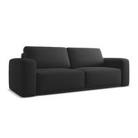 3-SITZER SOFA mit Schlaffunktion Chenille Stoff Schwarz - Anthrazit/Schwarz, Kunststoff/Textil (242/91/100cm) - Makamii