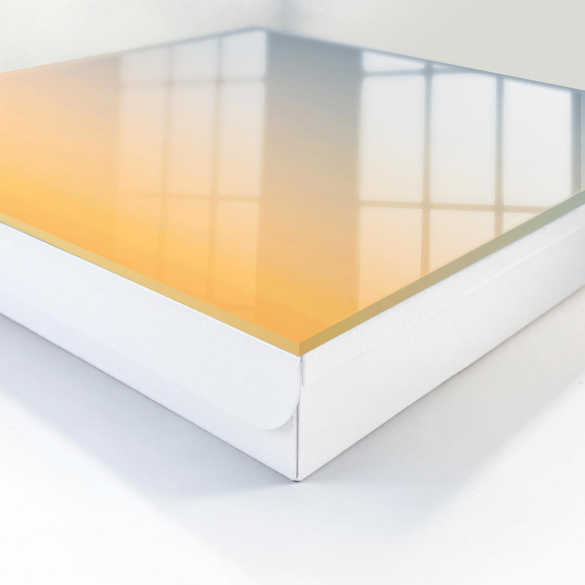SCHLÜSSELBOX Weiß 30x30 cm – Türöffnung nach rechts - Pastell Ost - Gelb, Metall (30/30/5cm) - TULUP