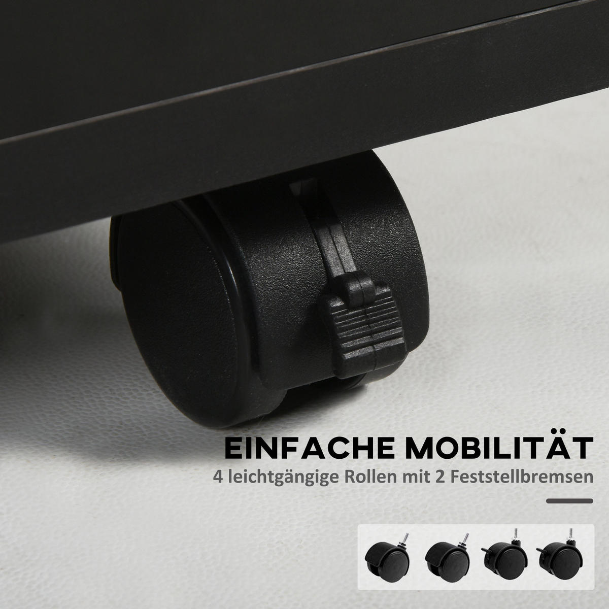 ROLLCONTAINER, Spanplatte, Schwarz, 40 x 35 x 60 cm - Schwarz, Metall (35/60/40cm) - HOMCOM