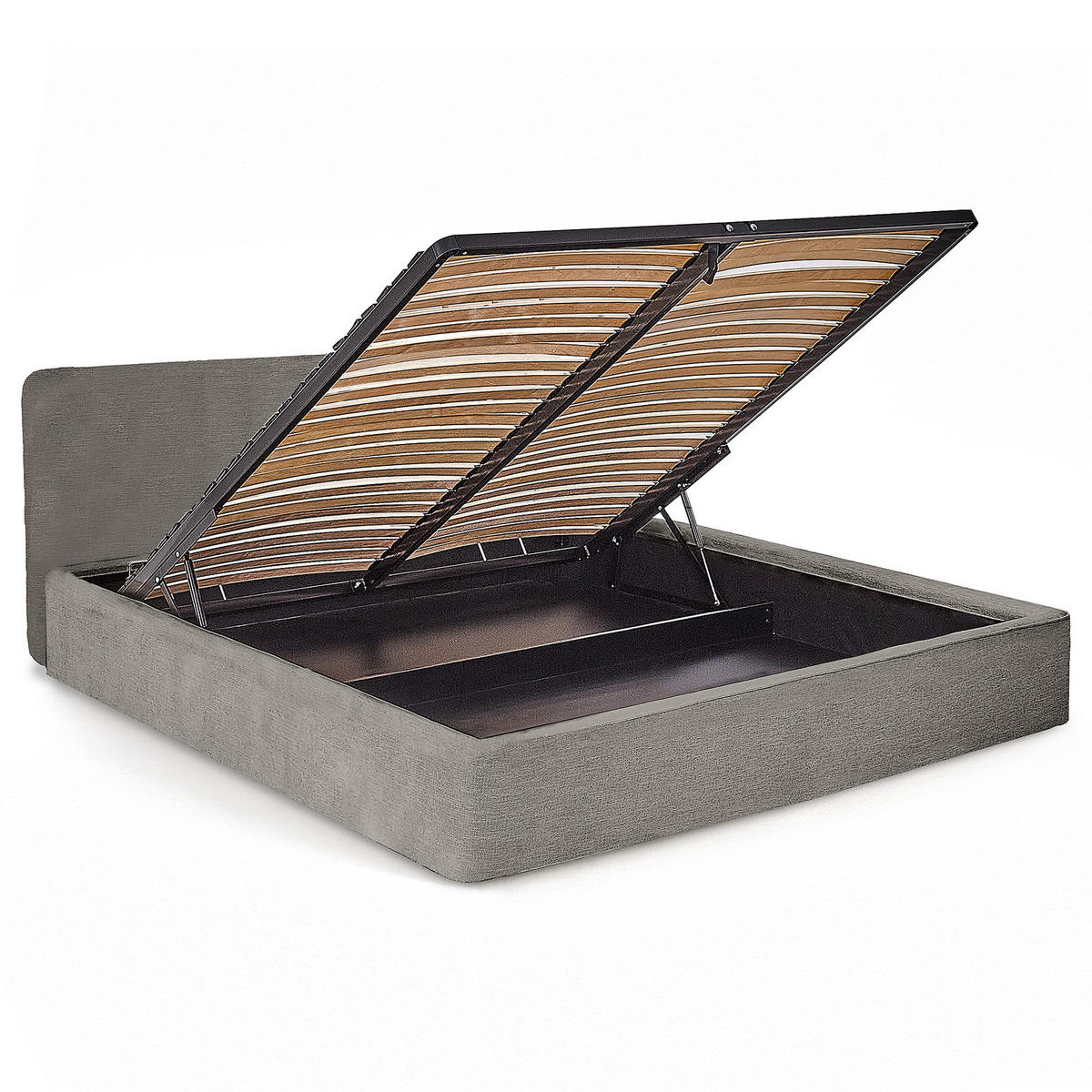 POLSTERBETT - Dunkelgrau, Holz/Textil (140/200cm) - home24