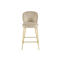 BARHOCKER - 44 cmcm x 56 cmcm - Samt, Stoff - Beige - POLPONA - Beige, Textil (44/96.5/56cm) - Vente-Unique
