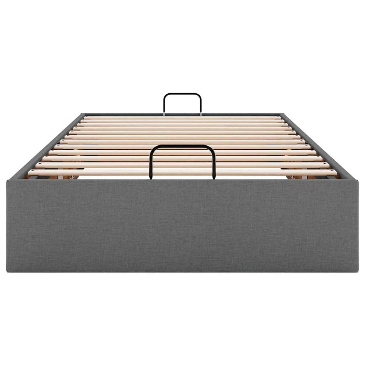 OTTOMAN-BETT Ohne Matratze Dunkelgrau 90/200 Cm Stoff - Grau, Holzwerkstoff (90/200cm) - vidaXL