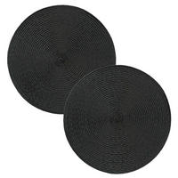 PLATZSET 2er Set Polypro Schwarz 35 cm rund - Schwarz, Kunststoff (35cm) - TiborTex
