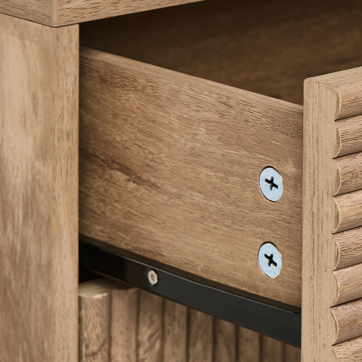 NACHTTISCH mit 2 Schubladen Hellbraun Ronge - Hellbraun, Holzwerkstoff (30/38/55cm) - Beliani