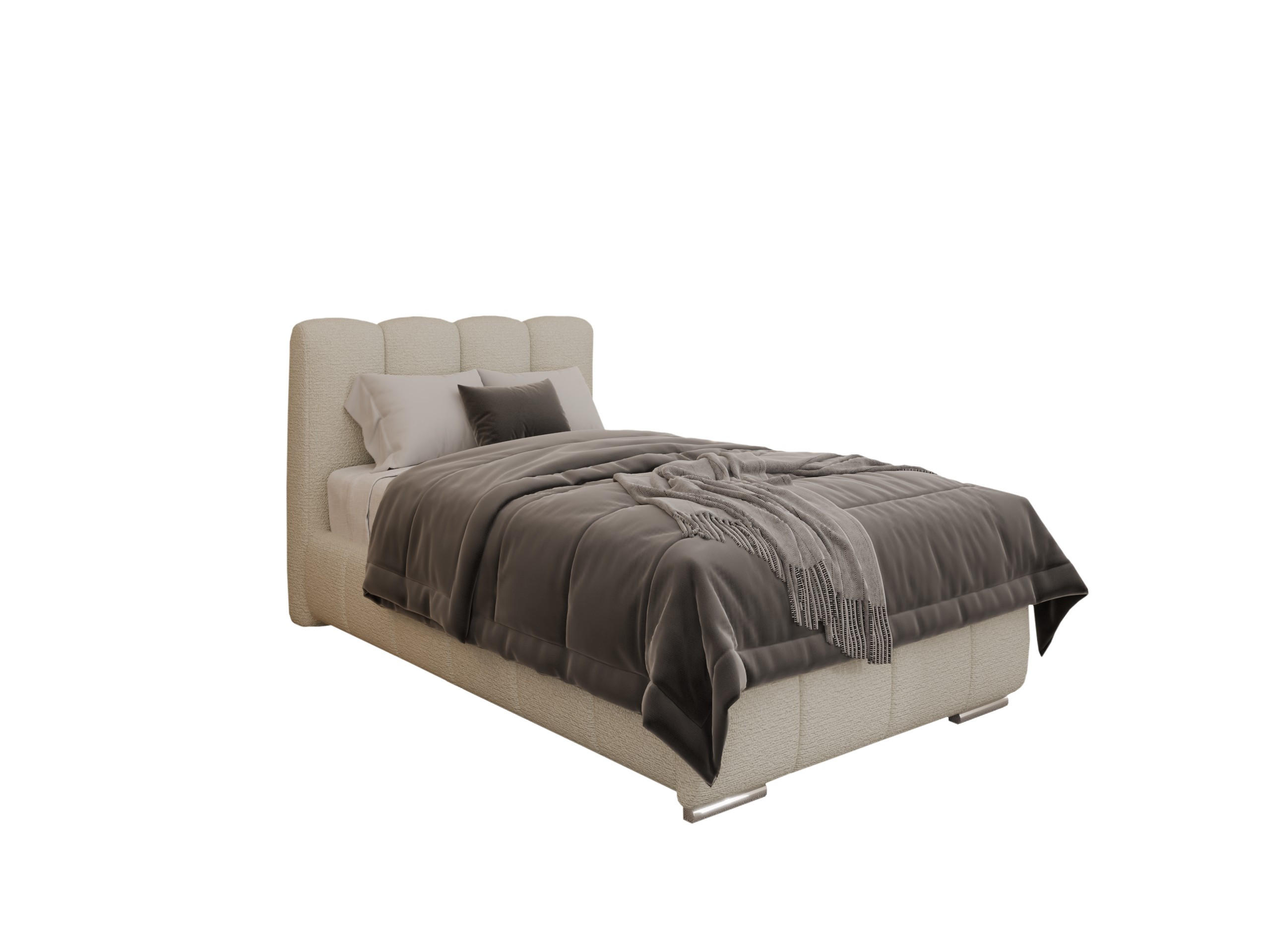 POLSTERBETT Zaira 100x200cm – Elegantes Polsterbett für modernen Wohnstil , ohne matratze, creme - Creme, Holz (100/200cm) - Panda Möbel