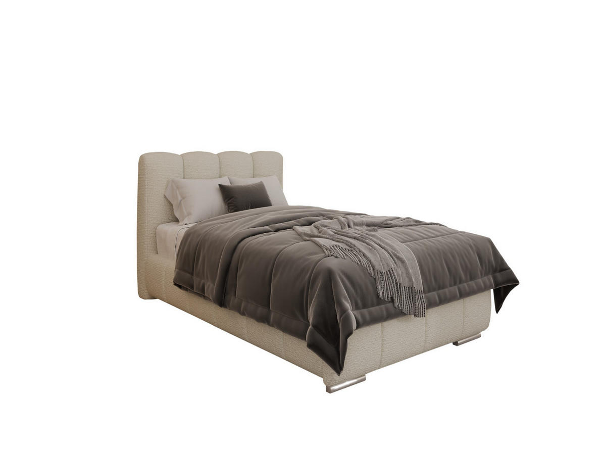 POLSTERBETT Zaira 100x200cm – Elegantes Polsterbett für modernen Wohnstil , ohne matratze, creme - Creme, Holz (100/200cm) - Panda Möbel