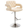 BARHOCKER Dubai, Gestell Metall in Chromoptik, Kunstleder Creme - Chromfarben/Creme, Kunststoff/Textil (52/100/55cm) - TPFLiving