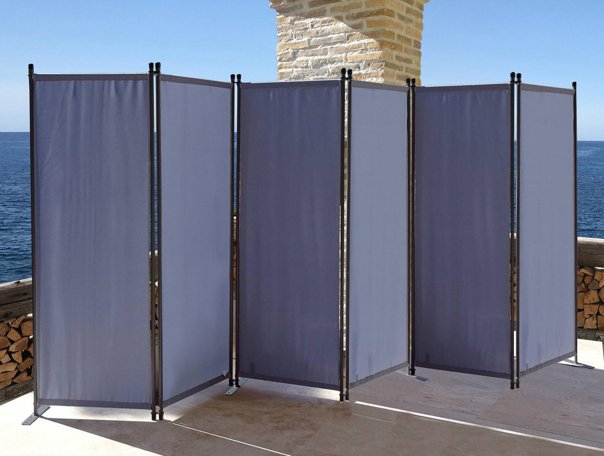 PARAVENT 6-tlg. 340x165 cm Grau - Grau, Metall (340/165cm) - QUICK STAR