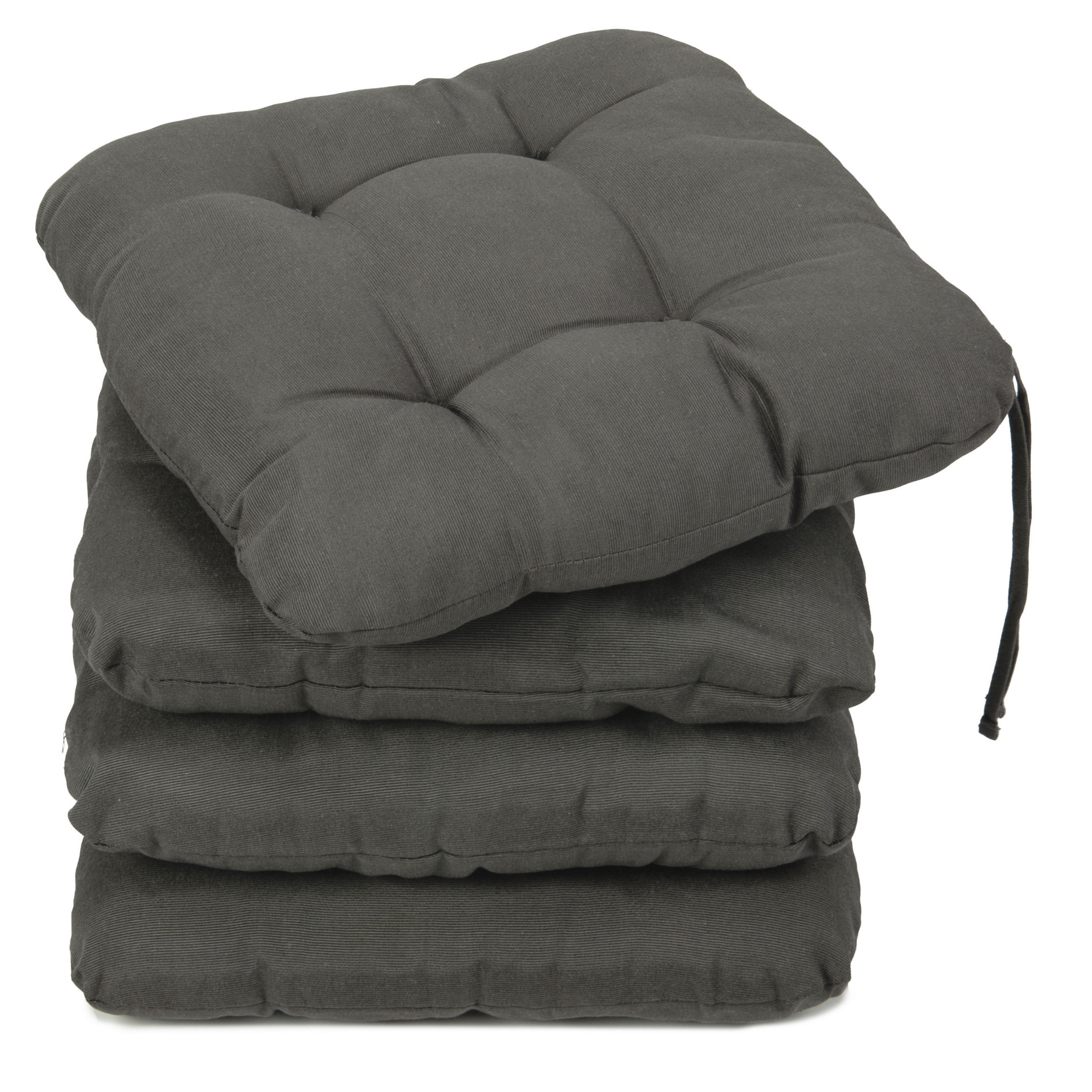 STUHLKISSEN, 4er-Set, 55% Baumwolle, 45% Polyester - Graphitfarben, Textil (38/38/6cm) - Zollner