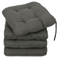 STUHLKISSEN, 4er-Set, 55% Baumwolle, 45% Polyester - Graphitfarben, Textil (38/38/6cm) - Zollner