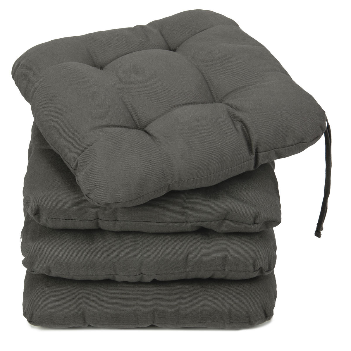 STUHLKISSEN, 4er-Set, 55% Baumwolle, 45% Polyester - Graphitfarben, Textil (38/38/6cm) - Zollner