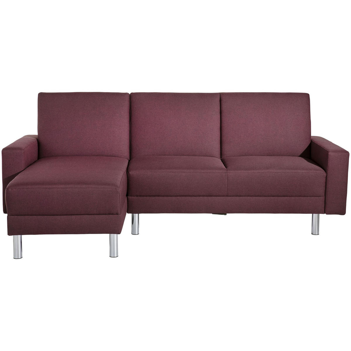 FUNKTIONSSOFA mit Hocker Katryna Flachgewebe burgund - Bordeaux, Kunststoff (144/92/230cm) - 58aufmkessel