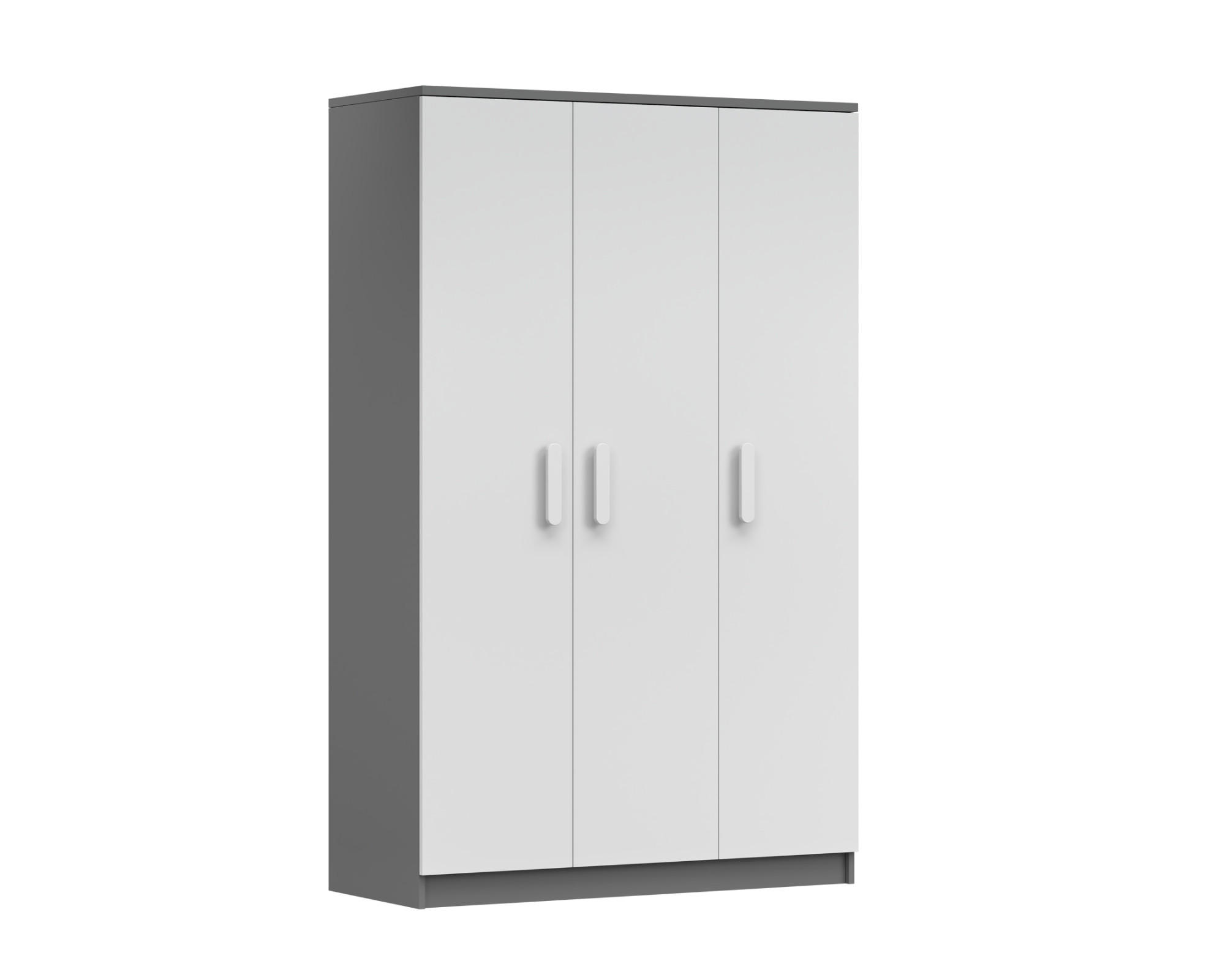 Deine Möbel 24 Kinderkleiderschrank Weiß, Grau 120x192x50 cm