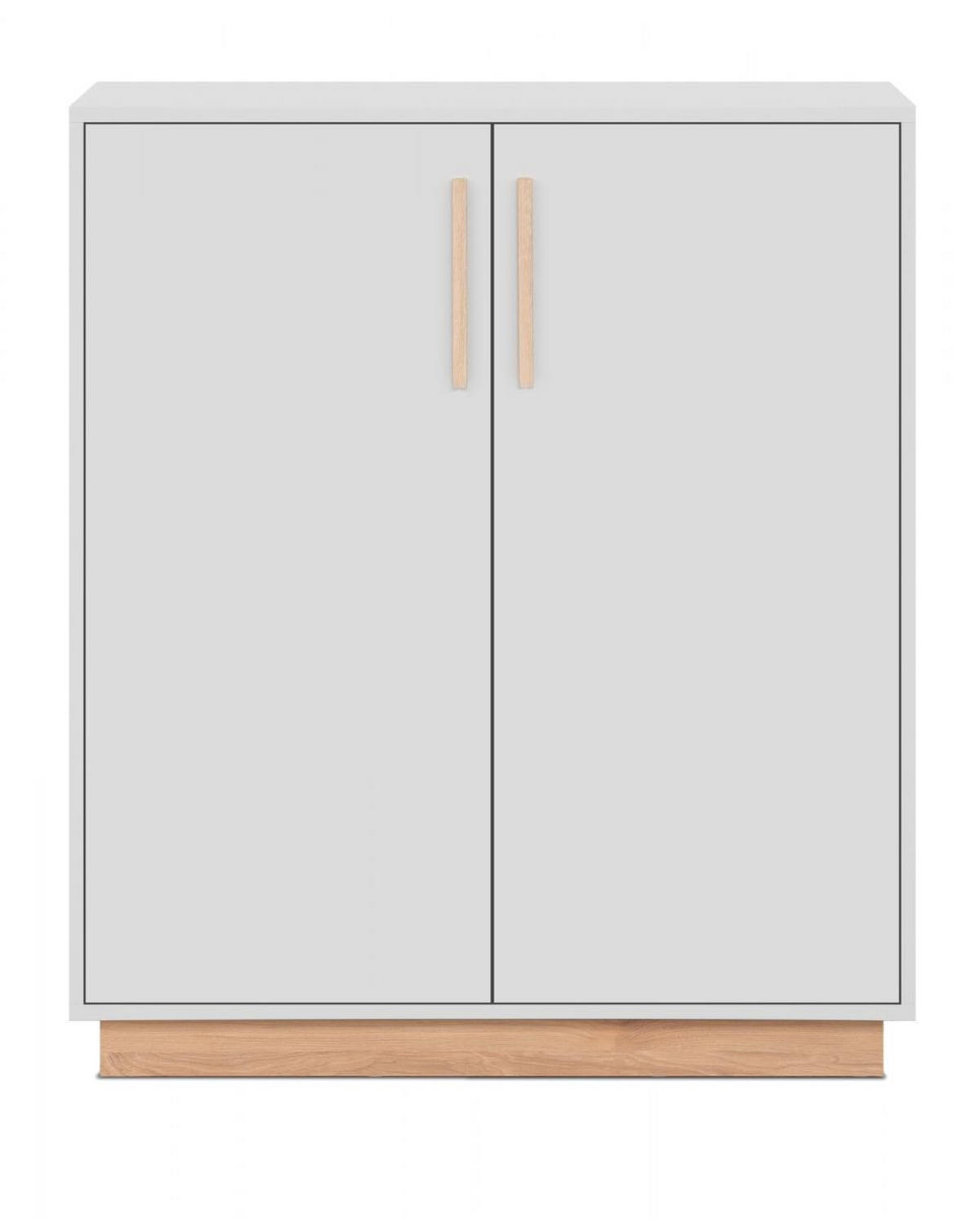 KOMMODE grau, Hickory Walnuss 82 cm, Sideboard 2-türig - Walnussfarben/Grau, Holzwerkstoff/Metall (82/94/40cm) - Furn.Design