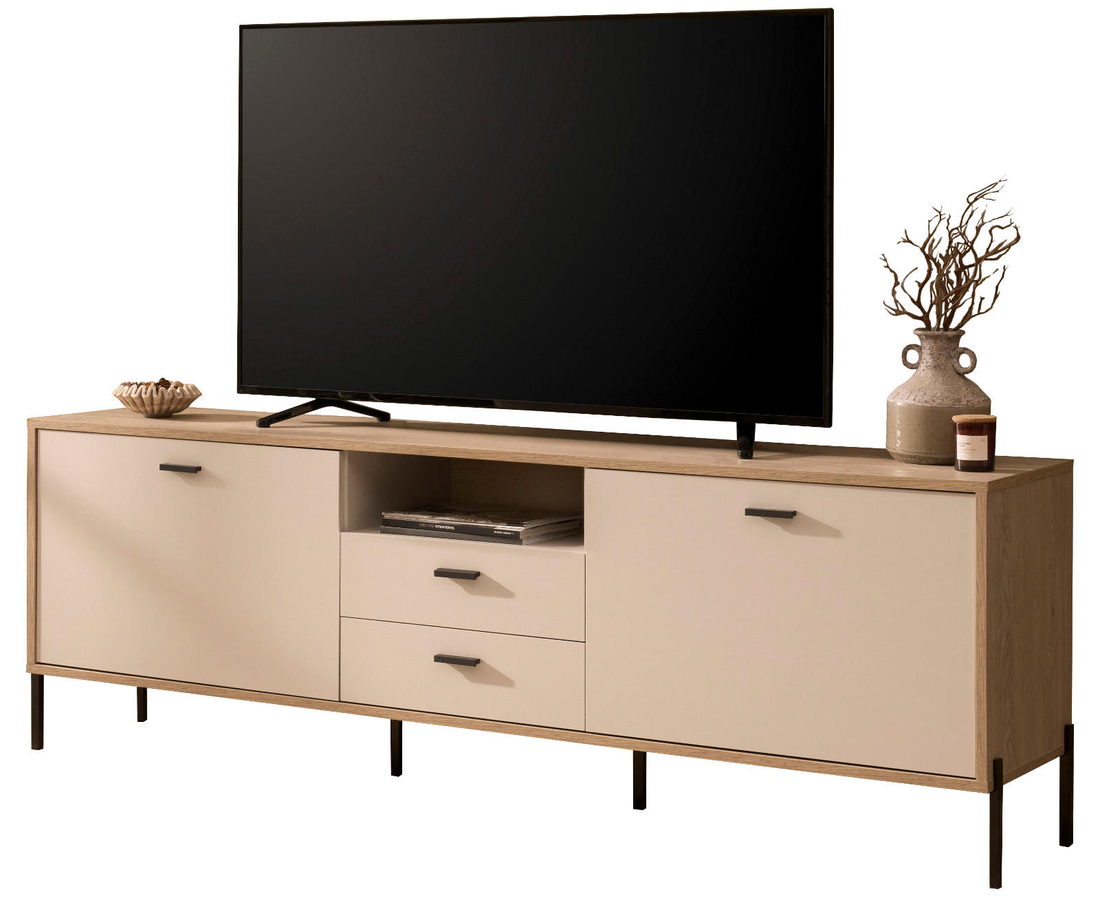 Furn.Design Tv-Lowboard Kaschmir, Eiche 195x64x40 cm
