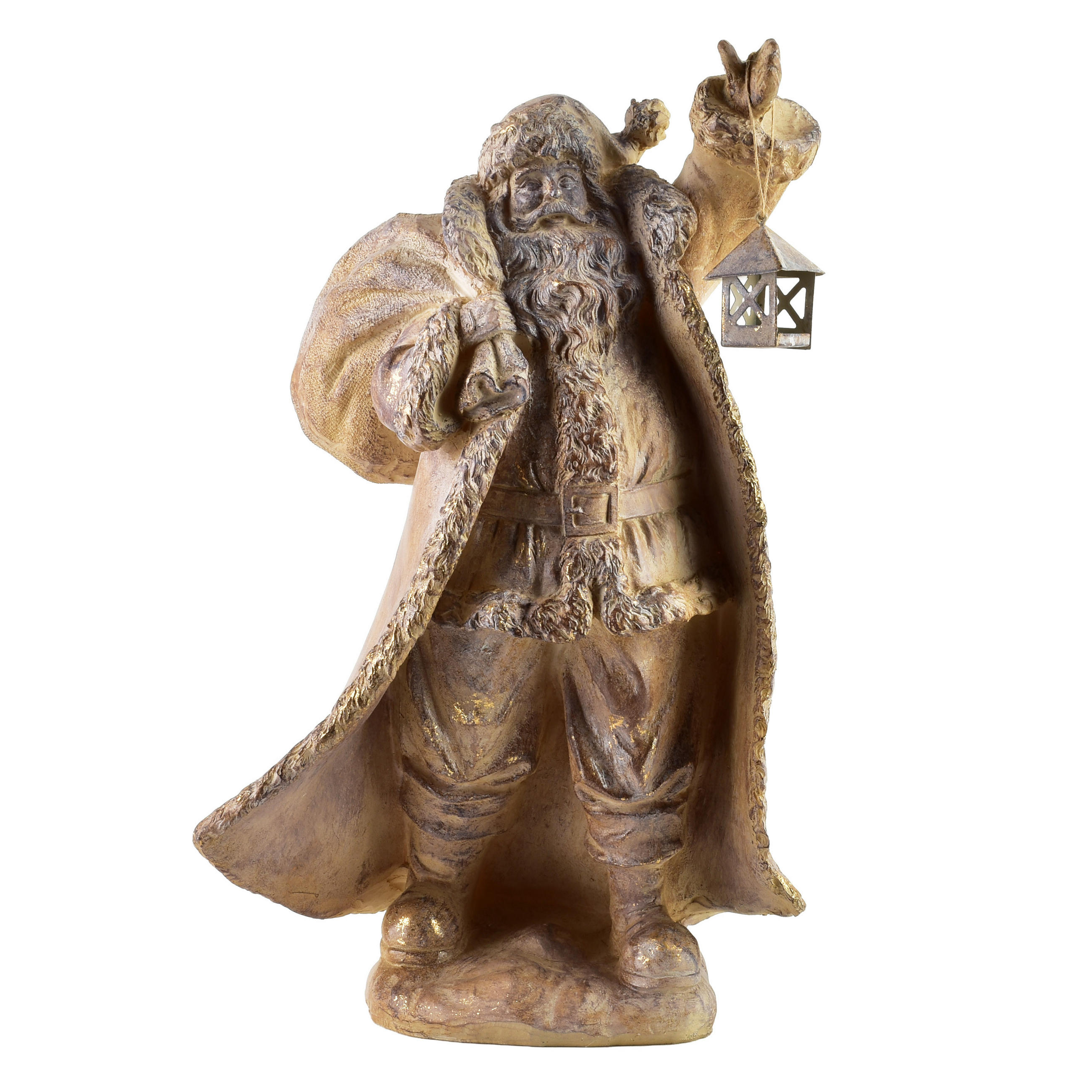 DEKOFIGUR Santa Lila Braun 27x16x41 cm Kunststoff - Braun, Kunststoff (16/41/27cm) - Mondex