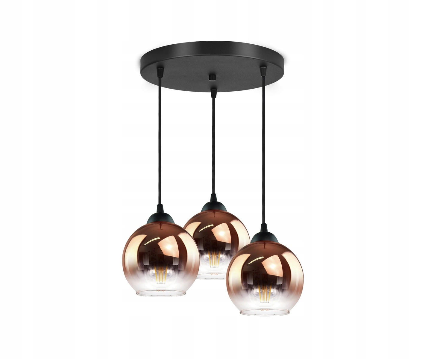kiki design Pendelleuchte Schwarz, Transparent, Kupfer, Gold 35x80x35 cm