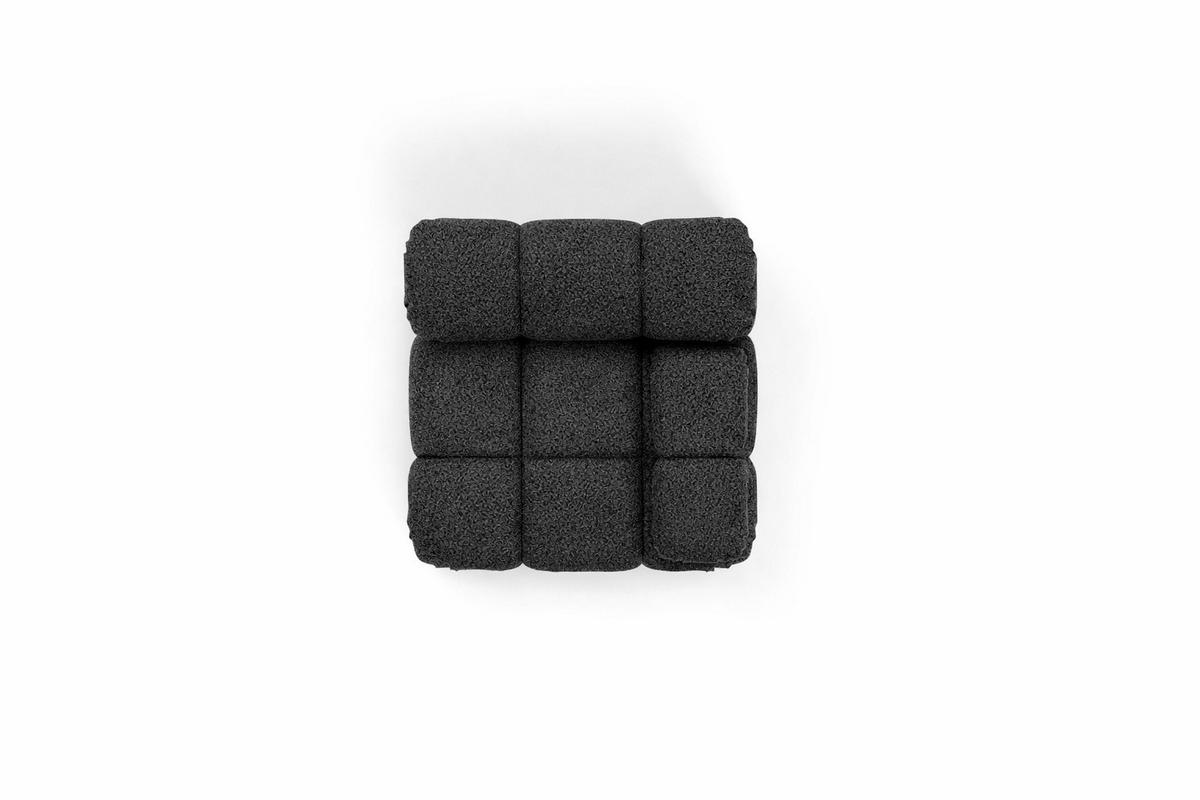 MODUL Seitlich, Für Modulares System, Stoff Abriamo, Graphit, Rechts, Selia - Dunkelgrau, Holz (95/70/95cm) - Kaiser Möbel