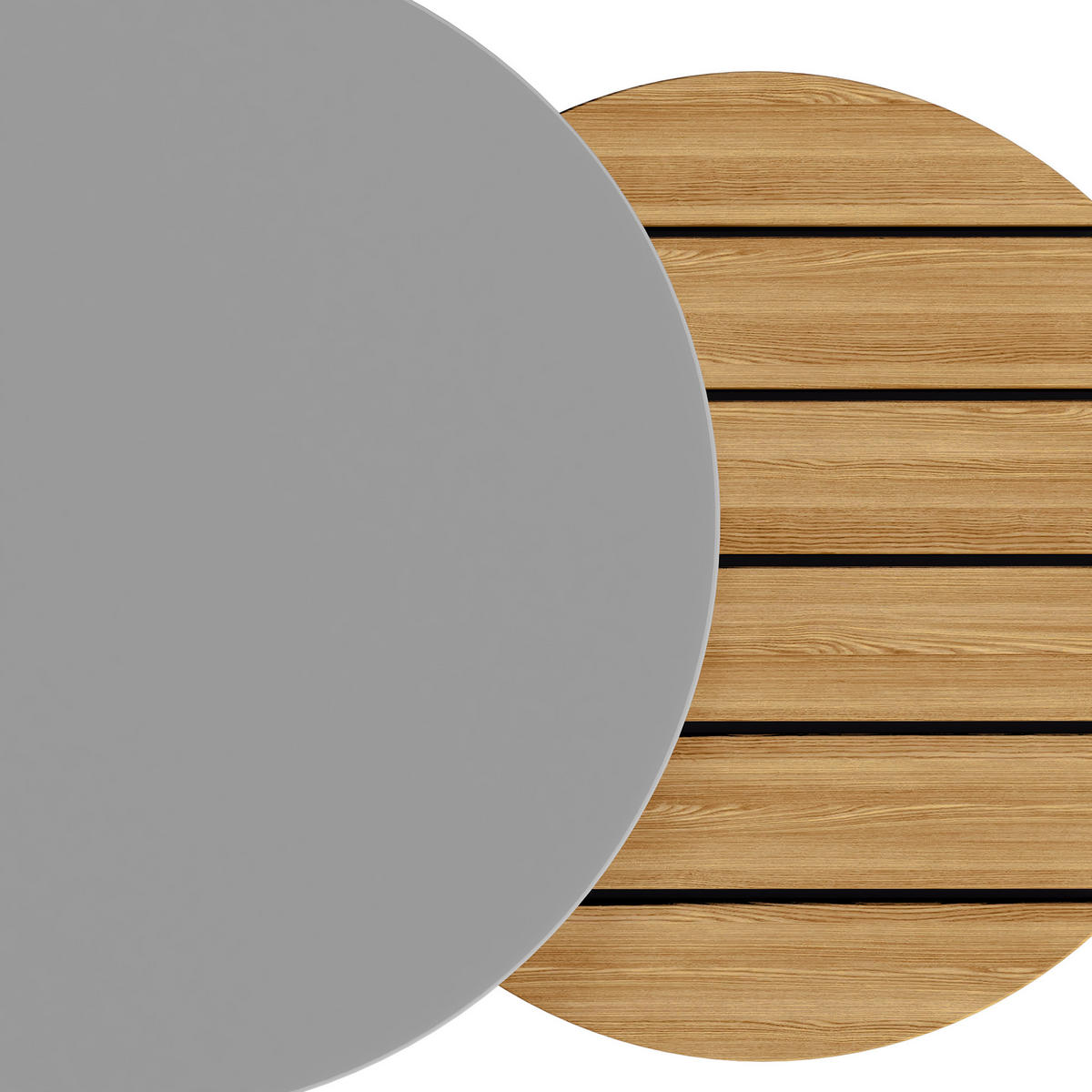 GARTENMÖBEL 123.5x58x66cm grau aus Eisen und mit Tischen - Grau, Metall - Modfu