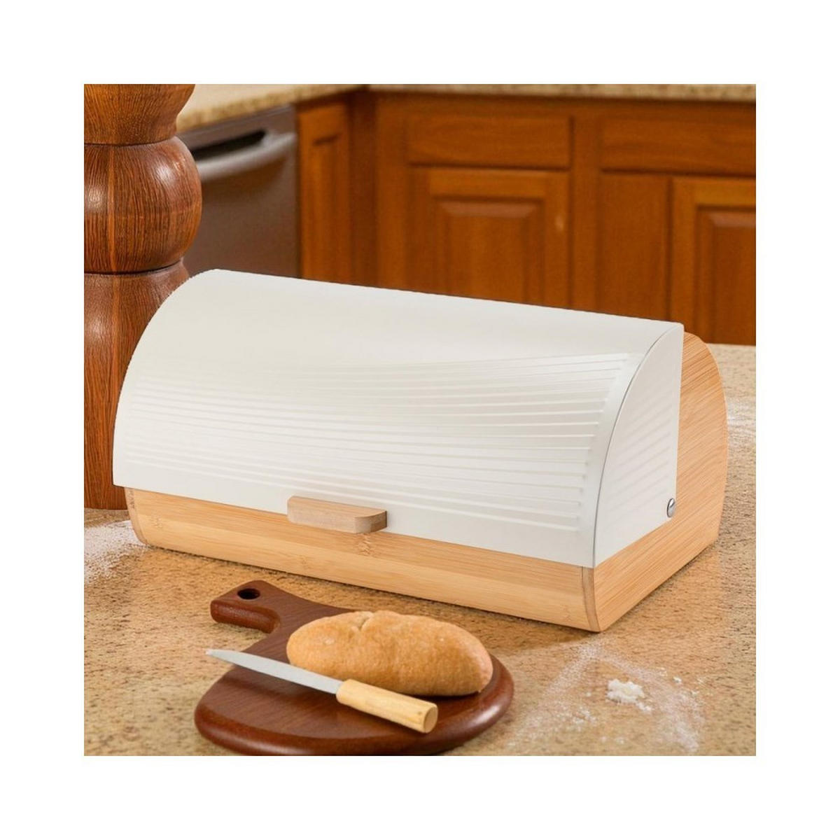 BROTKASTEN Weiß 38/25/19 cm E6078 - Weiß, Metall (25/19/38cm) - Elitehoff