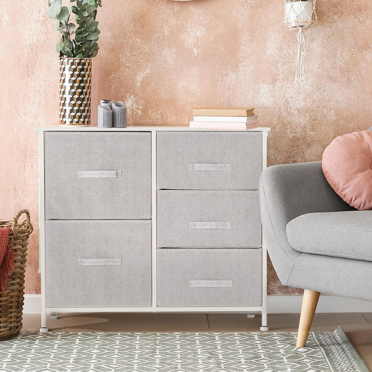 REGAL - Weiß, Metall (29/70/83cm) - ML-DESIGN