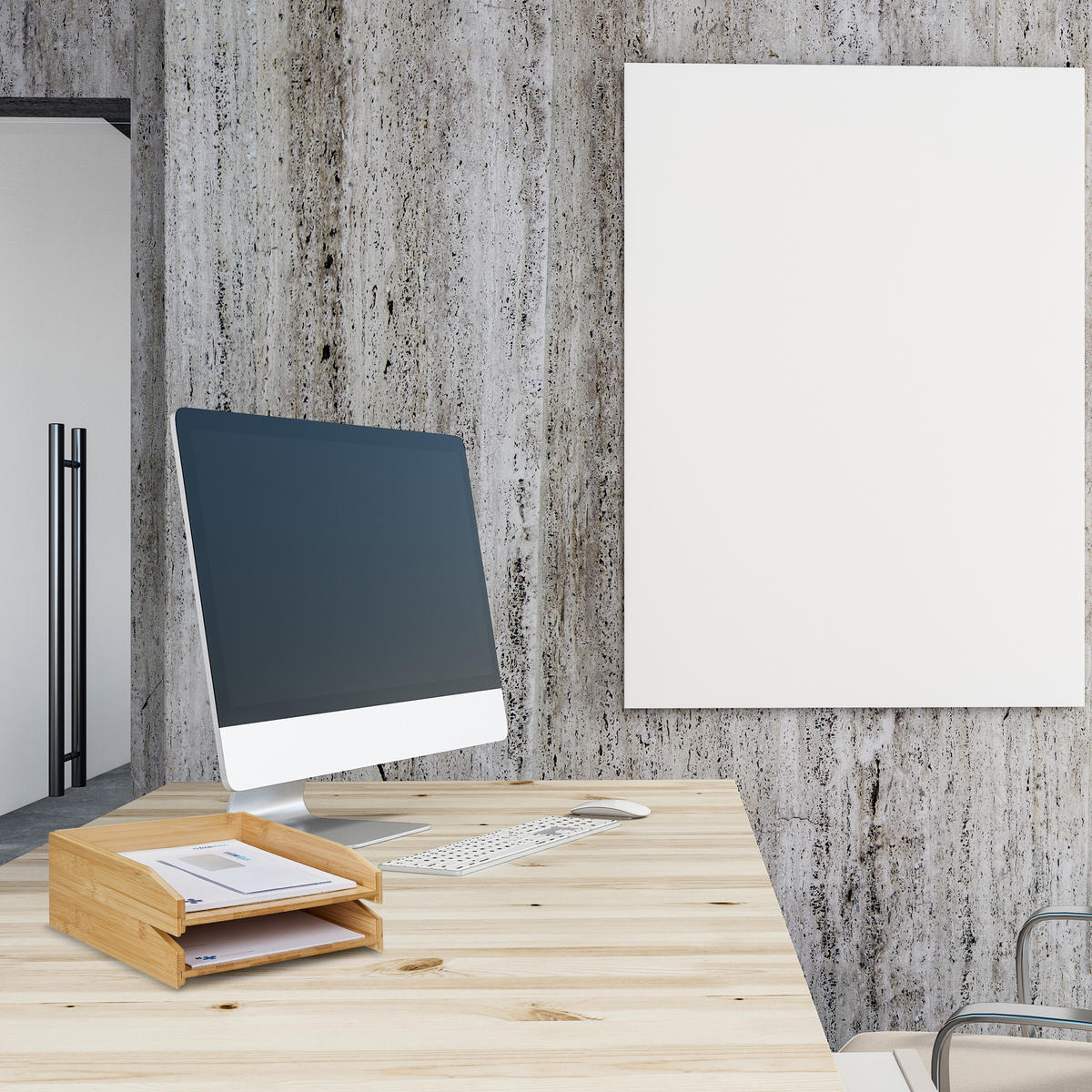 2XZÁSOBNÍK na listy - svetlohnedá, drevo (25/6/33cm) - Relaxdays