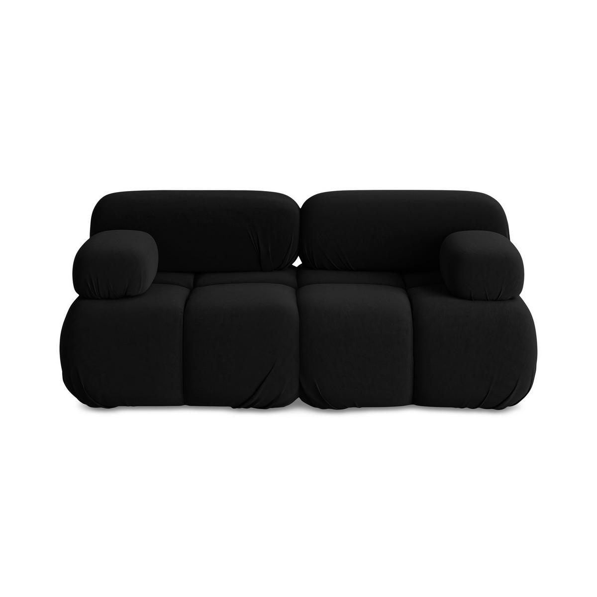 2-SITZER-SOFA Samt Stoff Schwarz - Schwarz/Orange, Kunststoff/Textil (190/70/96cm) - LaMiaSofa