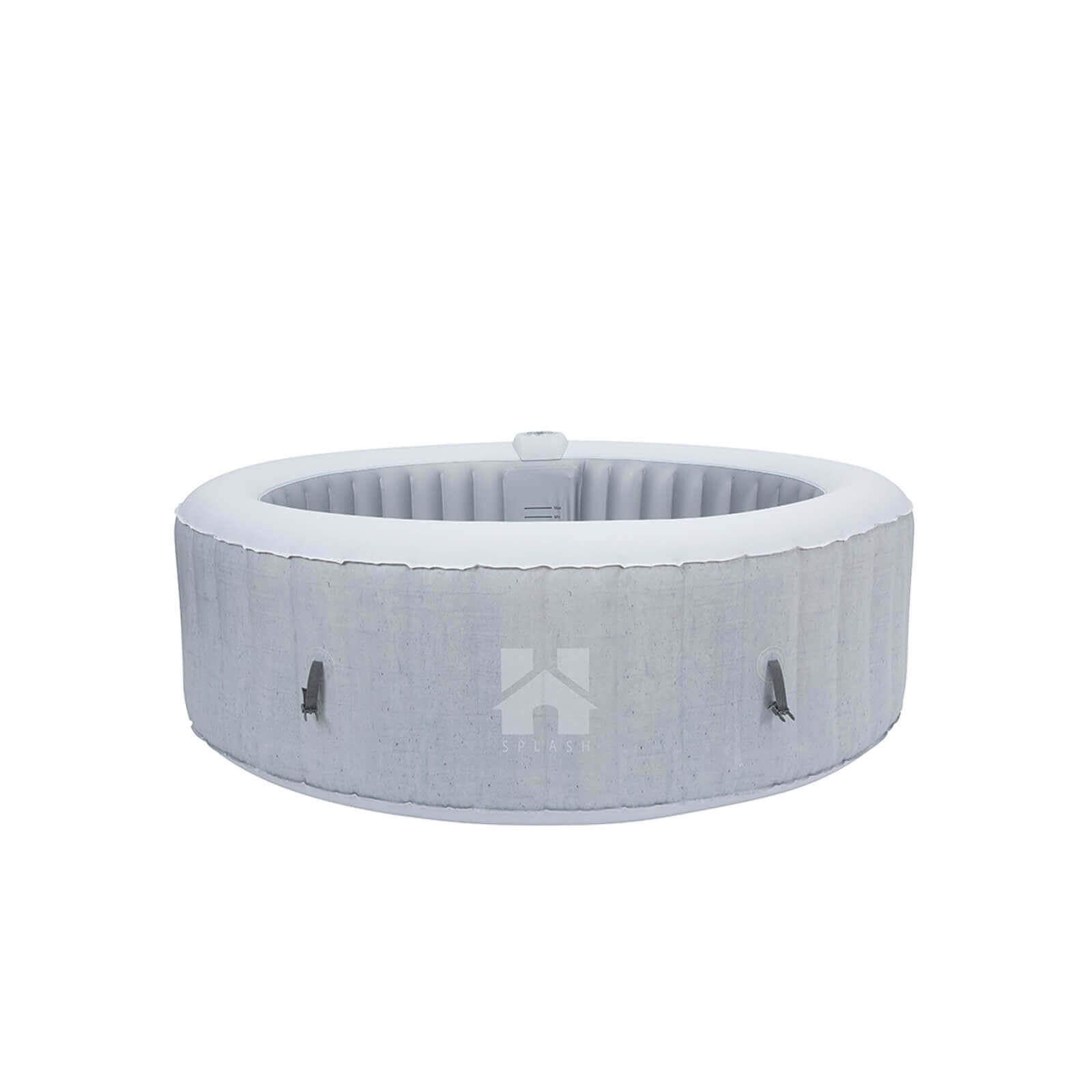 OUTDOOR Whirlpool SPLASH inkl. Abdeckung - Ø208 cm 6 Personen Beton - Grau, Kunststoff (208/65/208cm) - Home Deluxe