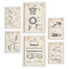 POSTER Set Mit 6 Plakaten Mit Basketball Patenten Im Vintage Stil A3 & A4 Weißer Rahmen - Weiß, Papier (29/3cm) - Nacnic