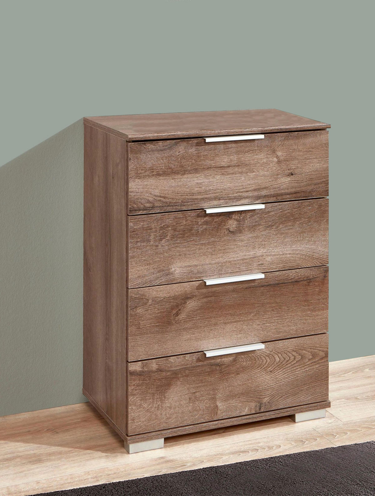 KOMMODE Easy Plus Schlammeiche 52 / 38 / 74cm - Eichefarben/Grau, Holz/Holzwerkstoff (52/74/38cm) - Wimex