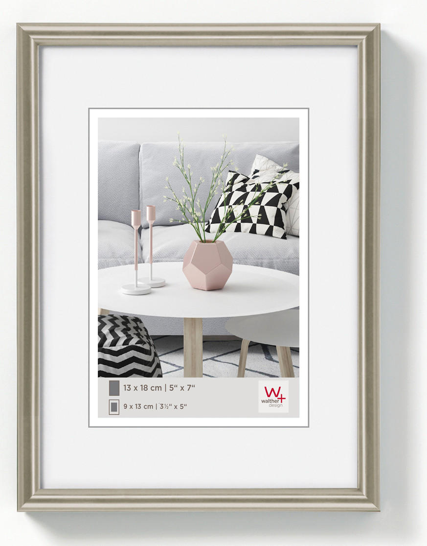 BILDERRAHMEN Galeria Kst.Rahmen 18x24 cm STAHL - Edelstahlfarben, Kunststoff (19.3/25.2/1.9cm) - walther design