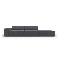 SOFA Jodie aus strukturiertem Stoff dunkelgrau 3 Sitzplätze - Dunkelgrau, Textil (102/70/262cm) - Micadoni