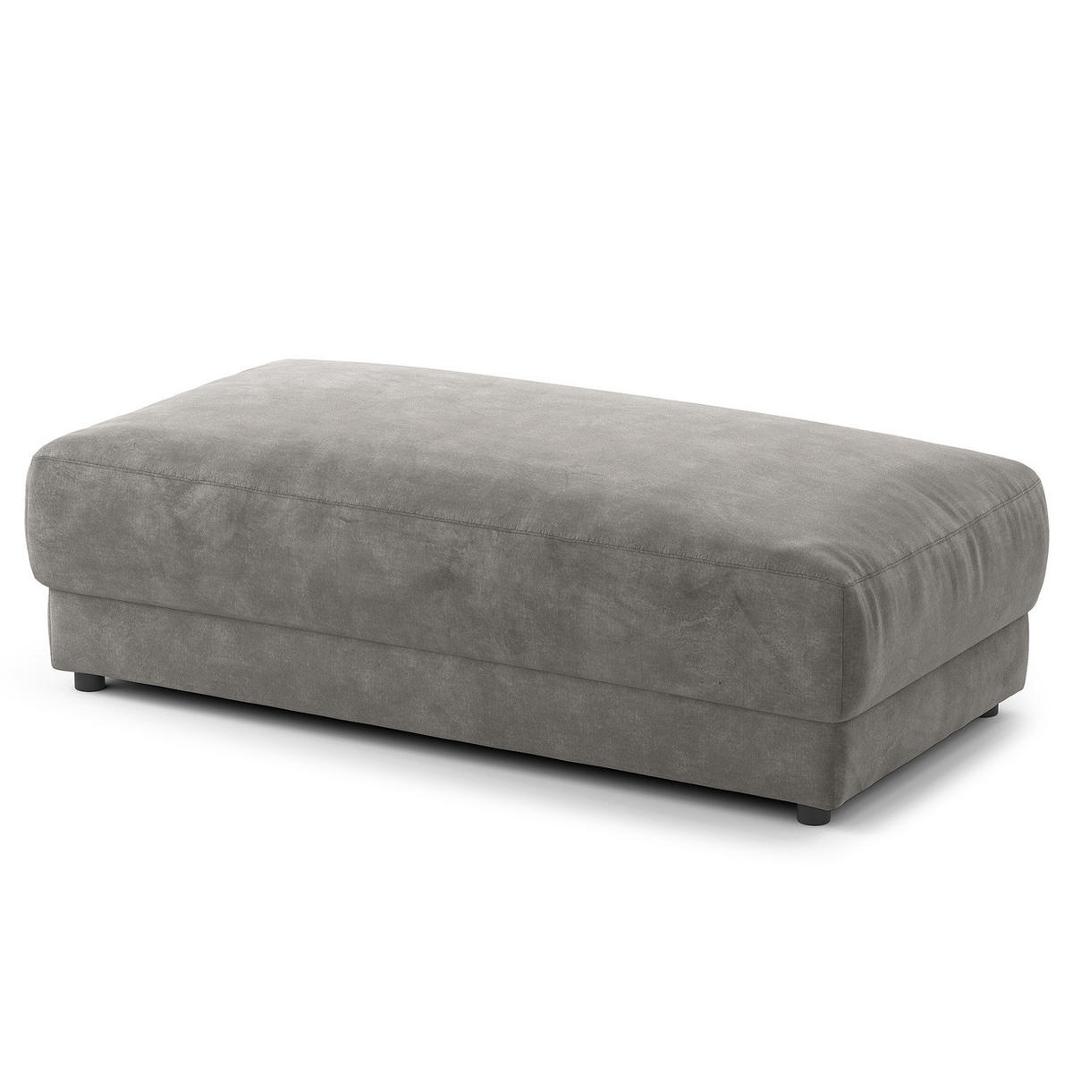 POLSTERHOCKER - rechteckig - Schwarz/Grau, Kunststoff/Textil (134/45/65cm) - home24