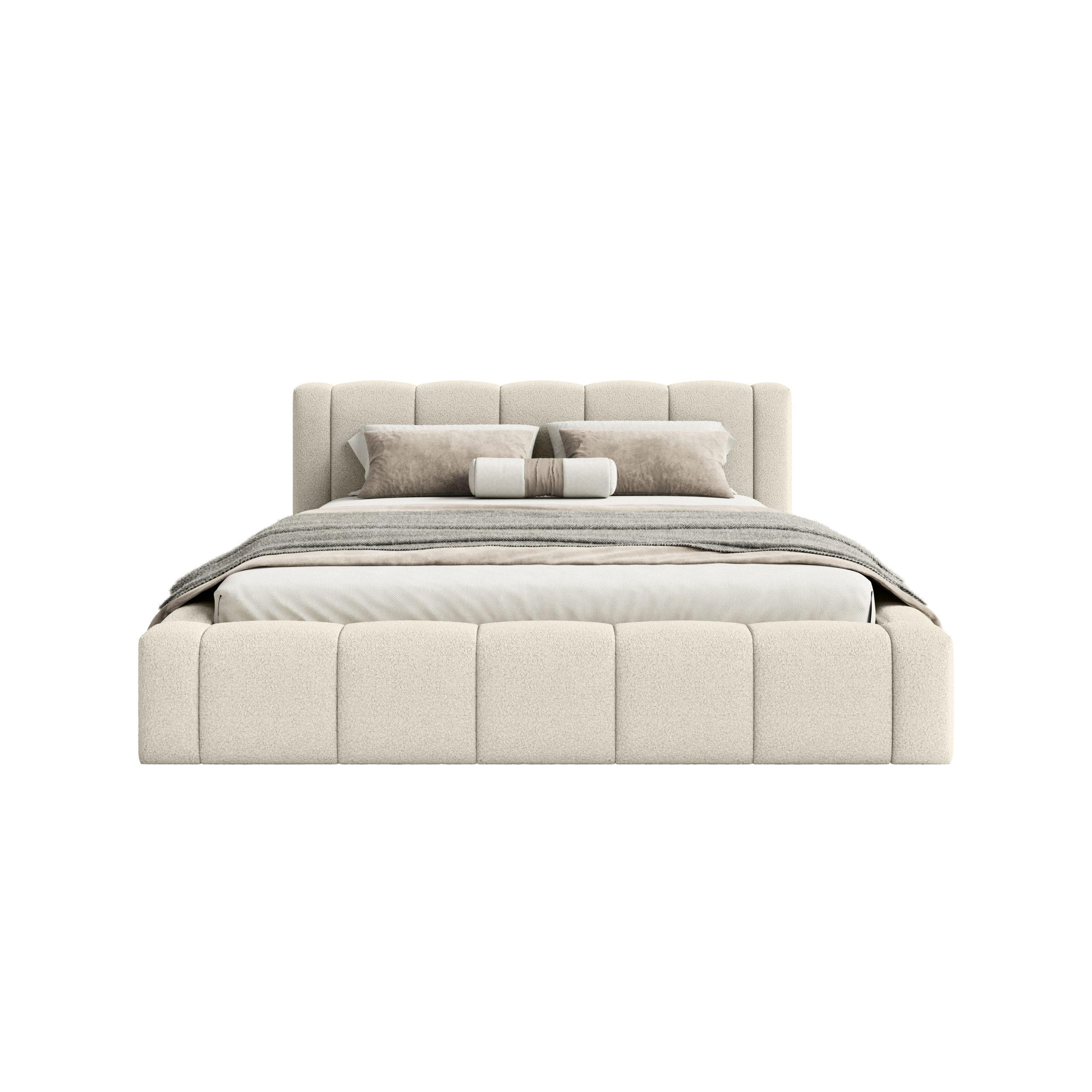 POLSTERBETT Nedi 140x200 cm, Beige - Beige, Textil (140/200cm) - Fedve