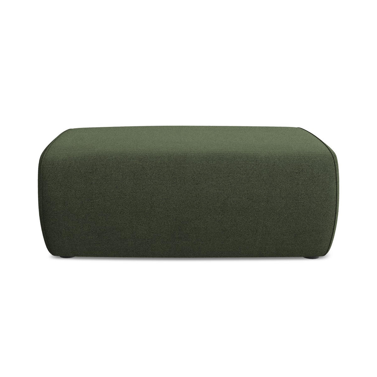 POUF Strukturstoff Stoff Grün - Schwarz/Olivgrün, Kunststoff/Textil (102/40/62cm) - LaMiaSofa