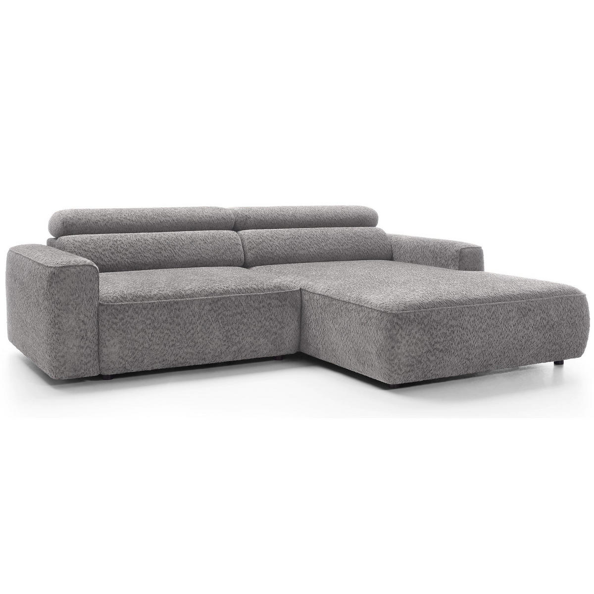 ROHOVÁ pohovka Fando s elektricky výsuvným sedákem, světle šedý ženil - černá/světle šedá, textil/plast (182/252cm) - Selsey