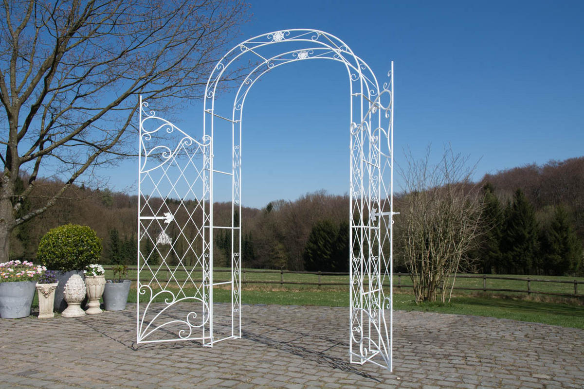 ROSENBOGEN Metall Weiß - Weiß, Metall (120/220/40cm) - CLP