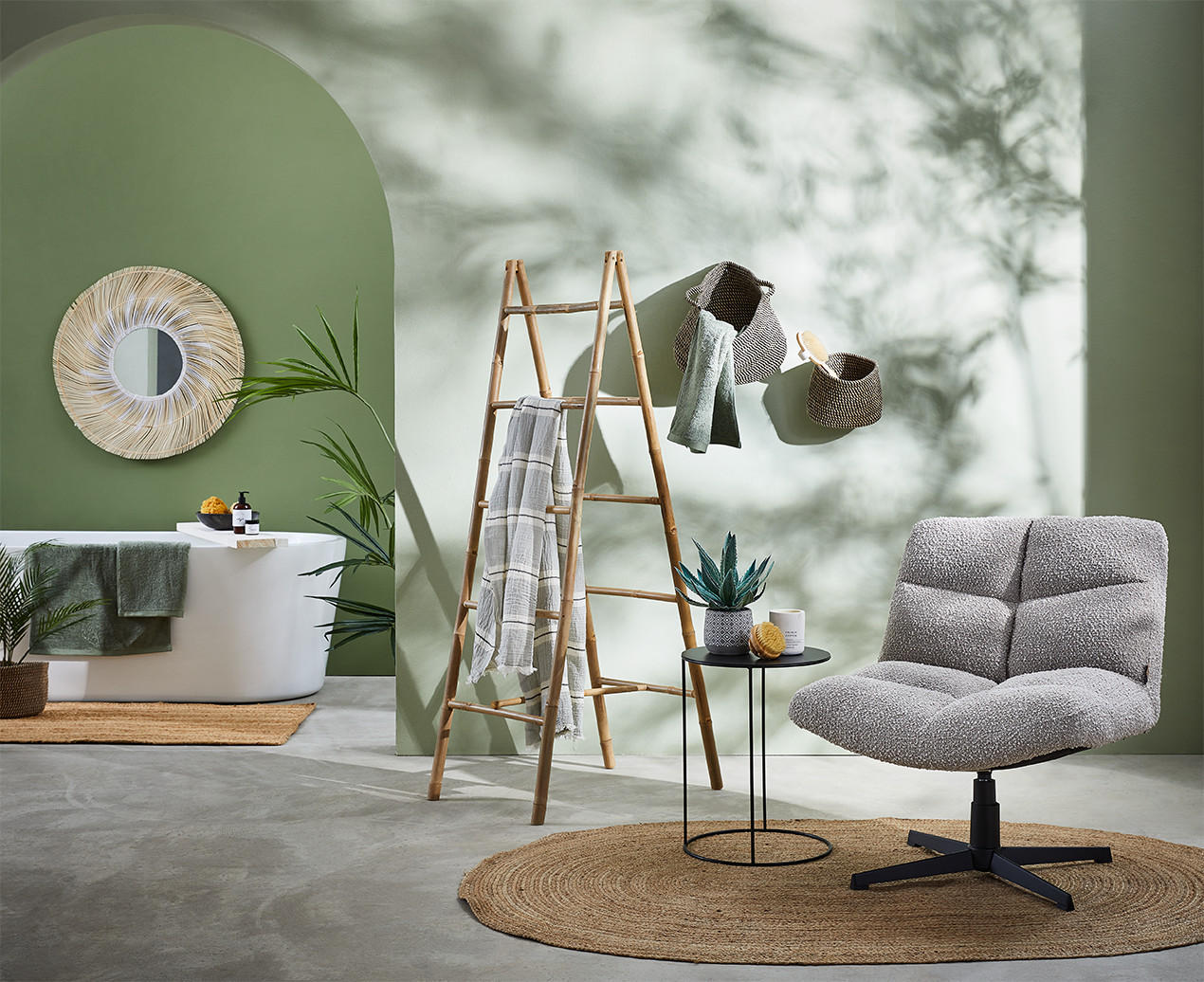 Ambia Home SESSEL Bouclé Sandfarben