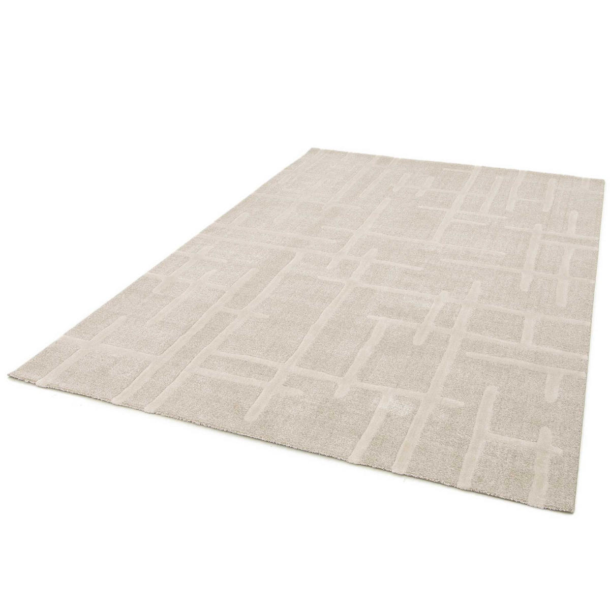 WEBTEPPICH Mustern In Weiß Caledonia 120/170 cm - Beige, Naturmaterialien/Textil (120/170cm) - Atticgo