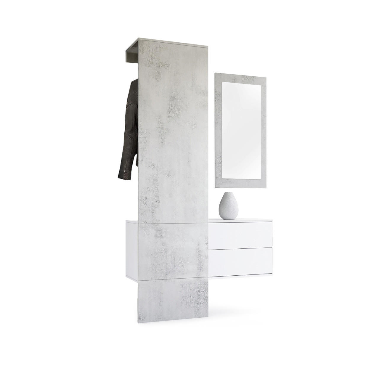 GARDEROBE Carlton - Hellgrau, Holzwerkstoff (105/193/35cm) - Vladon