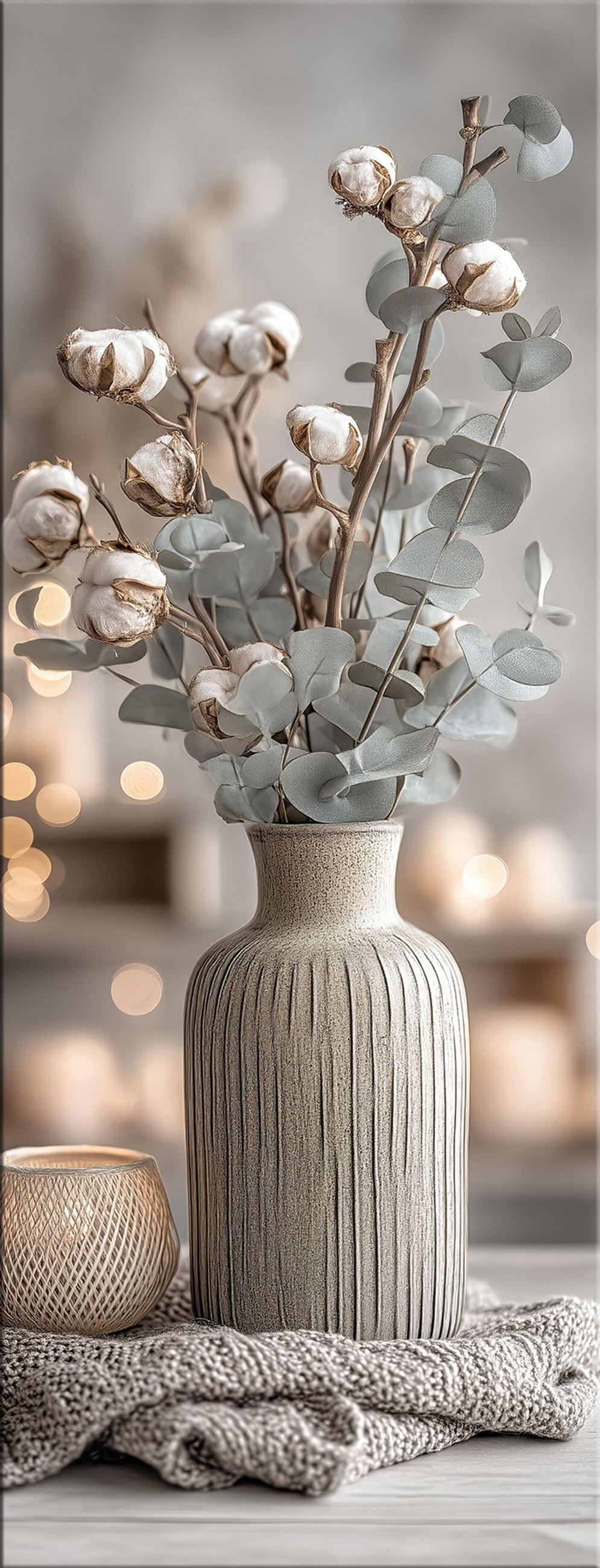 GLASBILD 30x80 cm Stillleben Eukalyptus - Beige, Glas (30/80cm) - artissimo