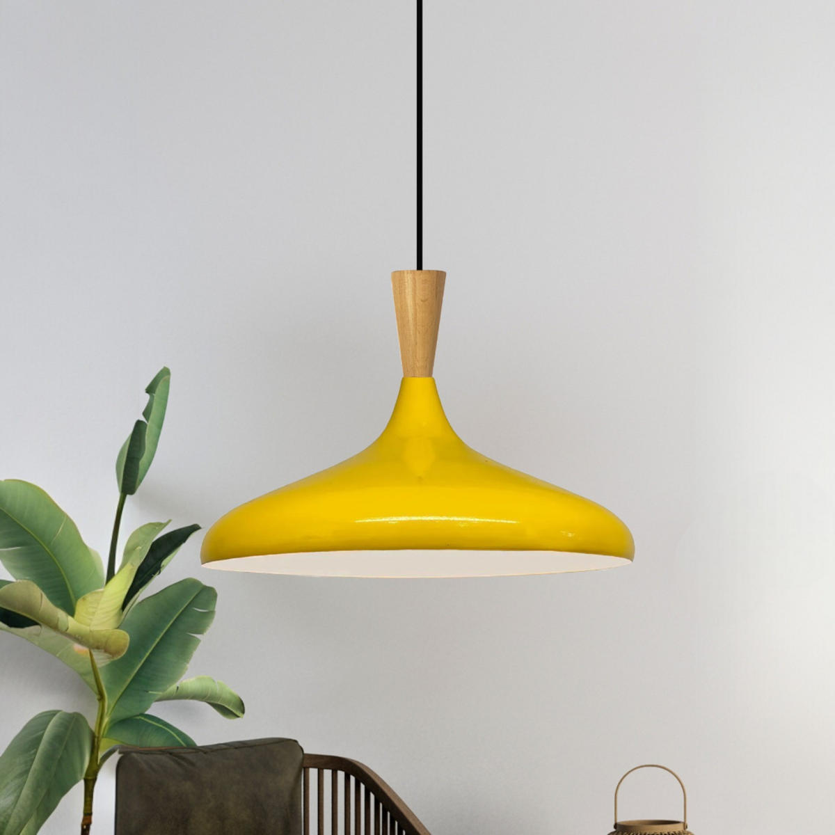 PENDELLEUCHTE Lirona - Gelb, Metall (35/35/30cm) - Bamyum