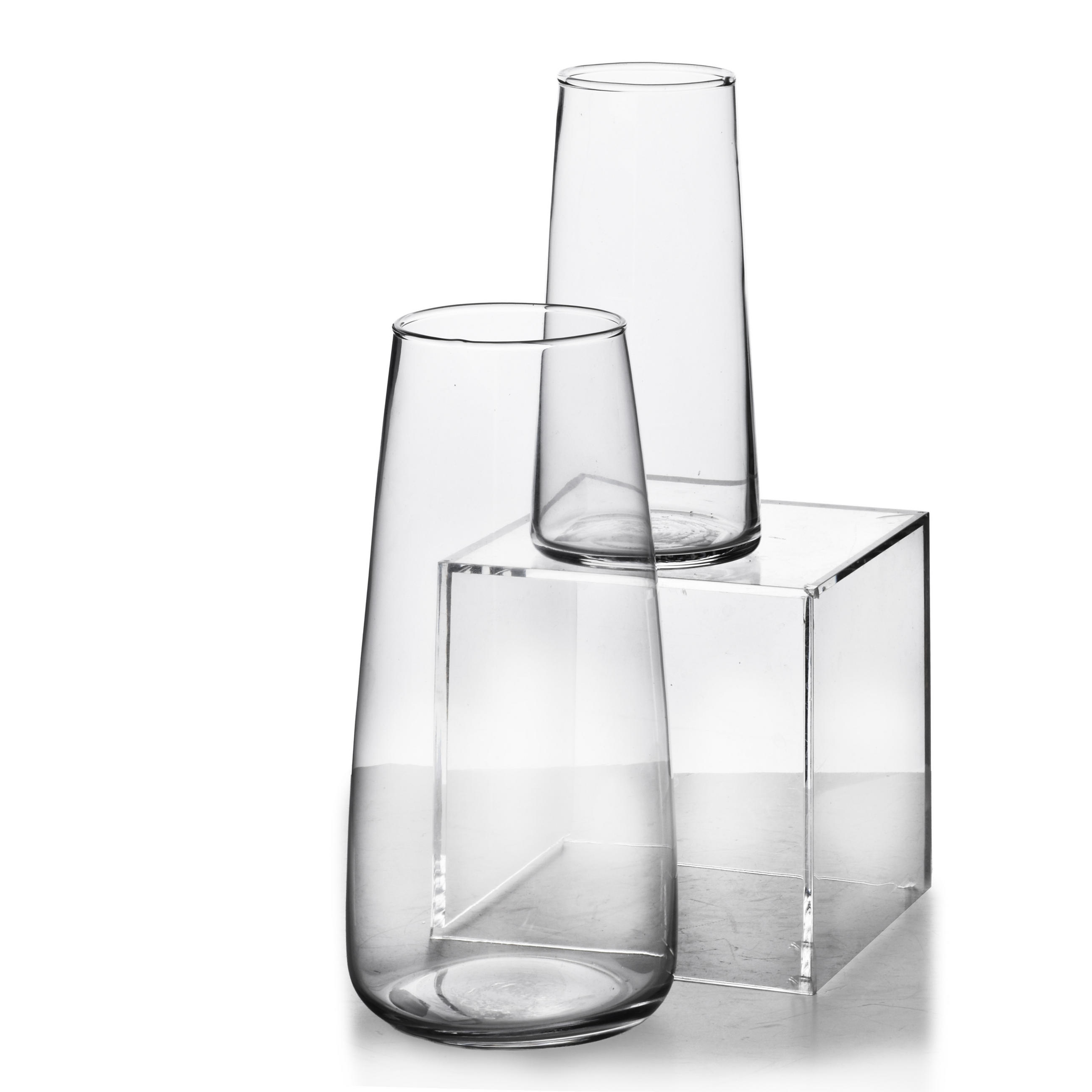 VASE Serenite Transparent 9x7xh22 cm Glas - Transparent, Glas (22cm) - Mondex