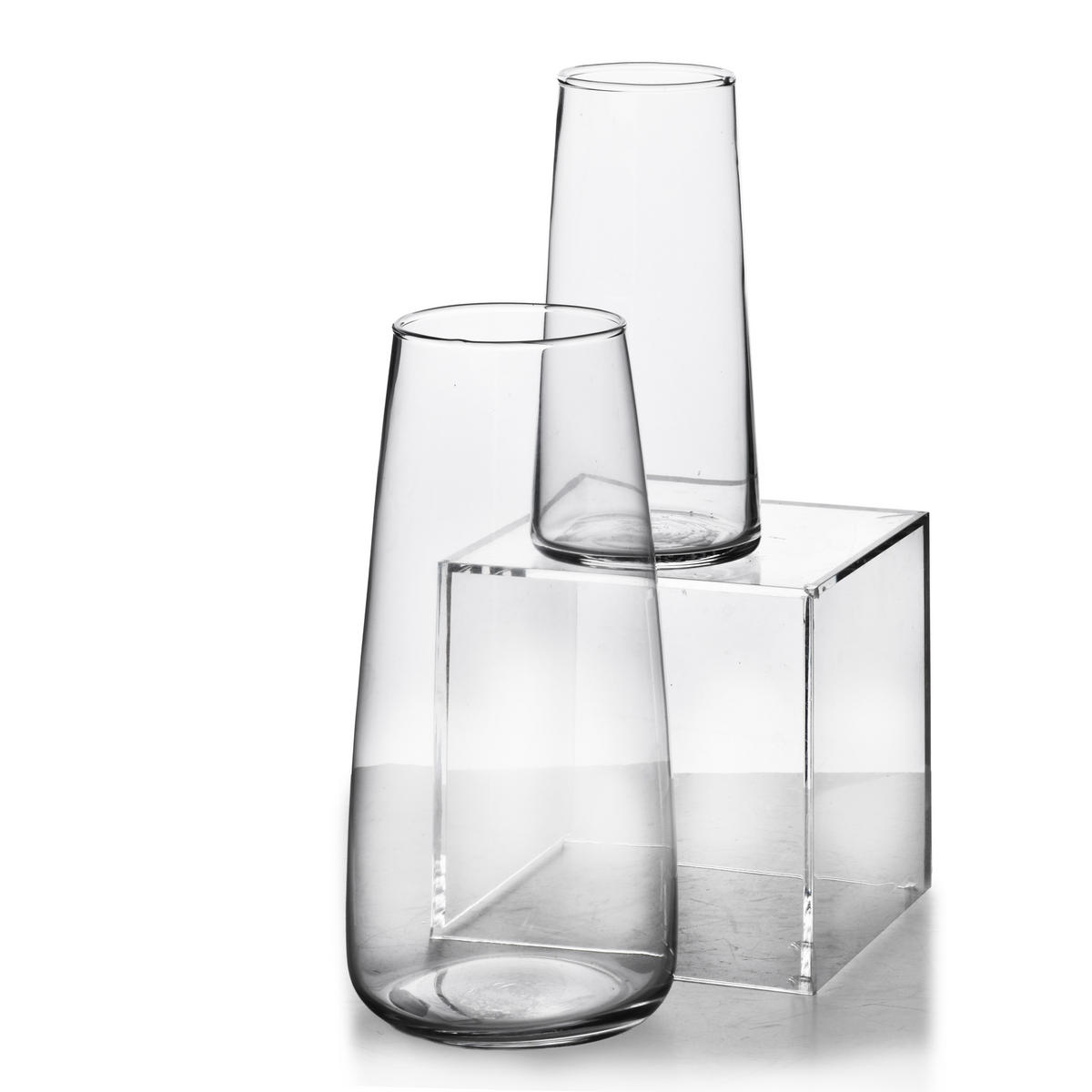 VASE Serenite Transparent 9x7xh22 cm Glas - Transparent, Glas (22cm) - Mondex