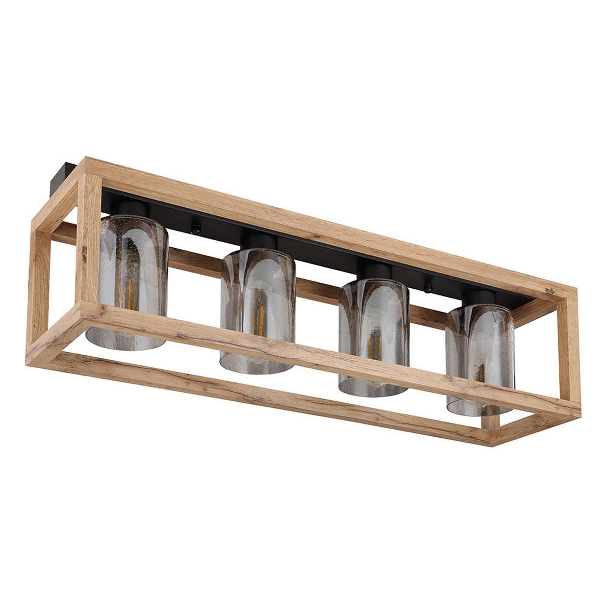 DECKENLEUCHTE Glas Braun Holzoptik - Braun, Glas (74.5/20/22.5cm) - Globo Lighting