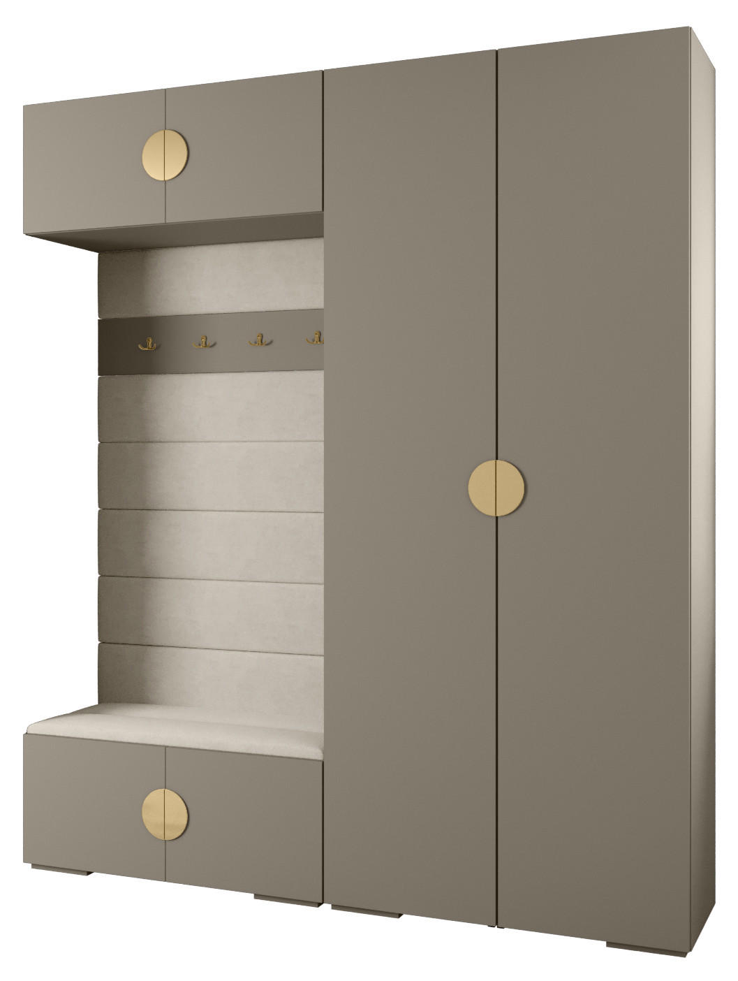GARDEROBEN-SET 236,7/200/47 - Kaschmir/Goldfarben, Holz/Kunststoff (200/236.7/47cm) - Abiks Möbel
