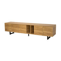 TV-ELEMENT191X38X46,5CM NaturFünftüriges Lowboard mit Eisenrahmen - Naturfarben, Holz (45/18/55cm) - Raelunyi