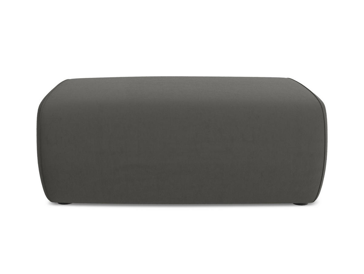 POUF Samt Stoff Grau - Dunkelgrau/Schwarz, Kunststoff/Textil (102/40/62cm) - Makamii