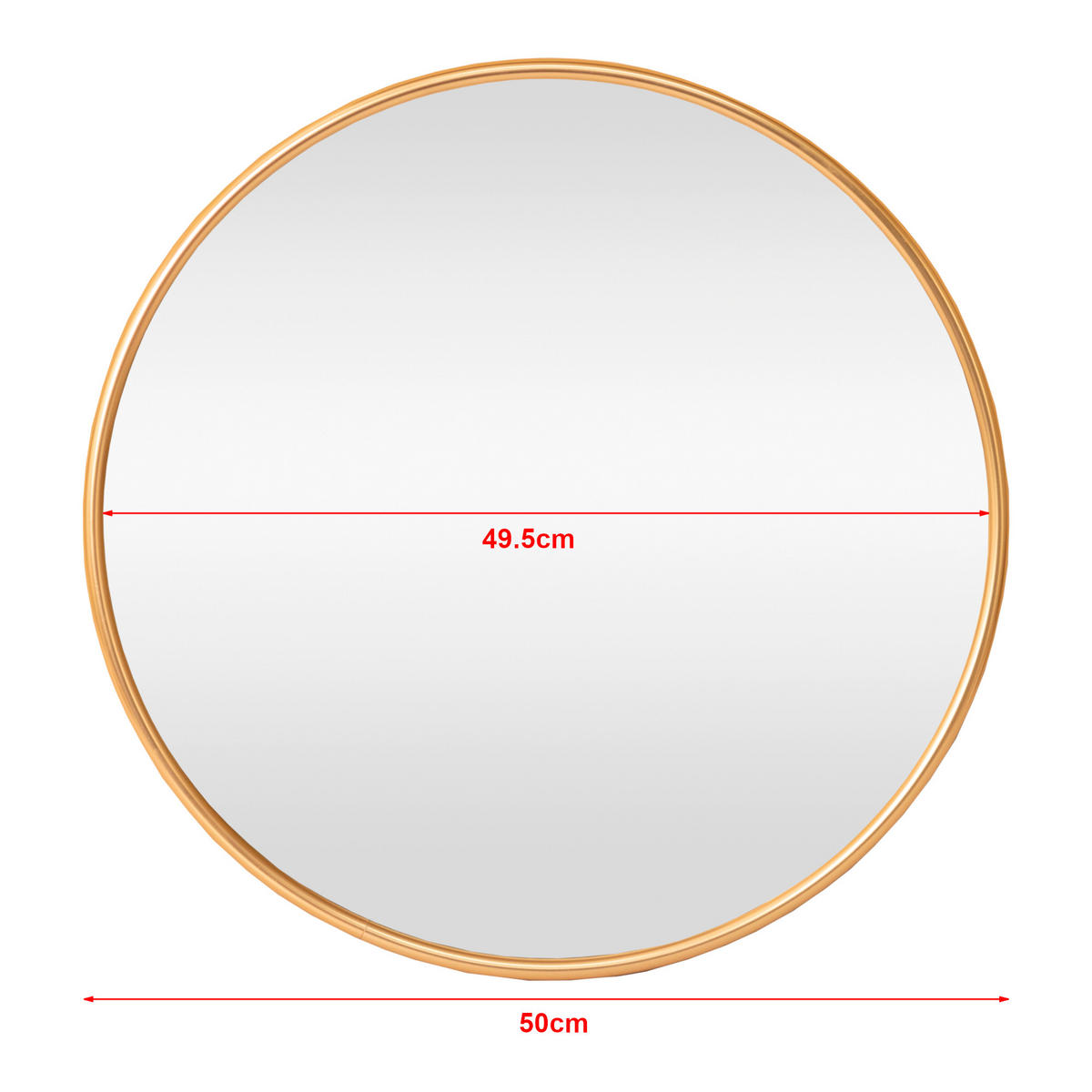 WANDSPIEGEL Ordona - Goldfarben, Glas/Metall (50/2.8/50cm) - [en.casa]